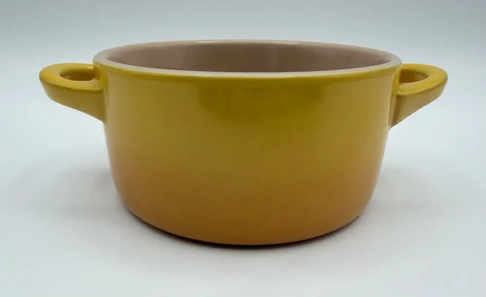Le Creuset Stoneware Mini Round Cocotte Yellow Ombré 4